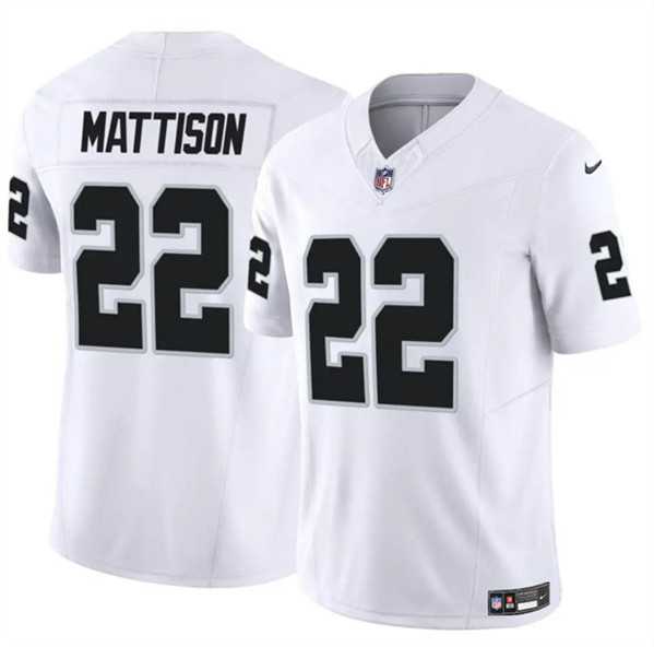 Men & Women & Youth Las Vegas Raiders #22 Alexander Mattison White 2024 F.U.S.E. Vapor Football Stitched Jersey